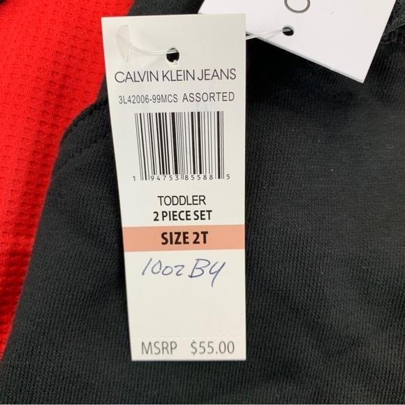 Calvin Klein Little Boy's 2-Piece Hoodie & Fleece Joggers Set Size 2T - Picture 3 of 9